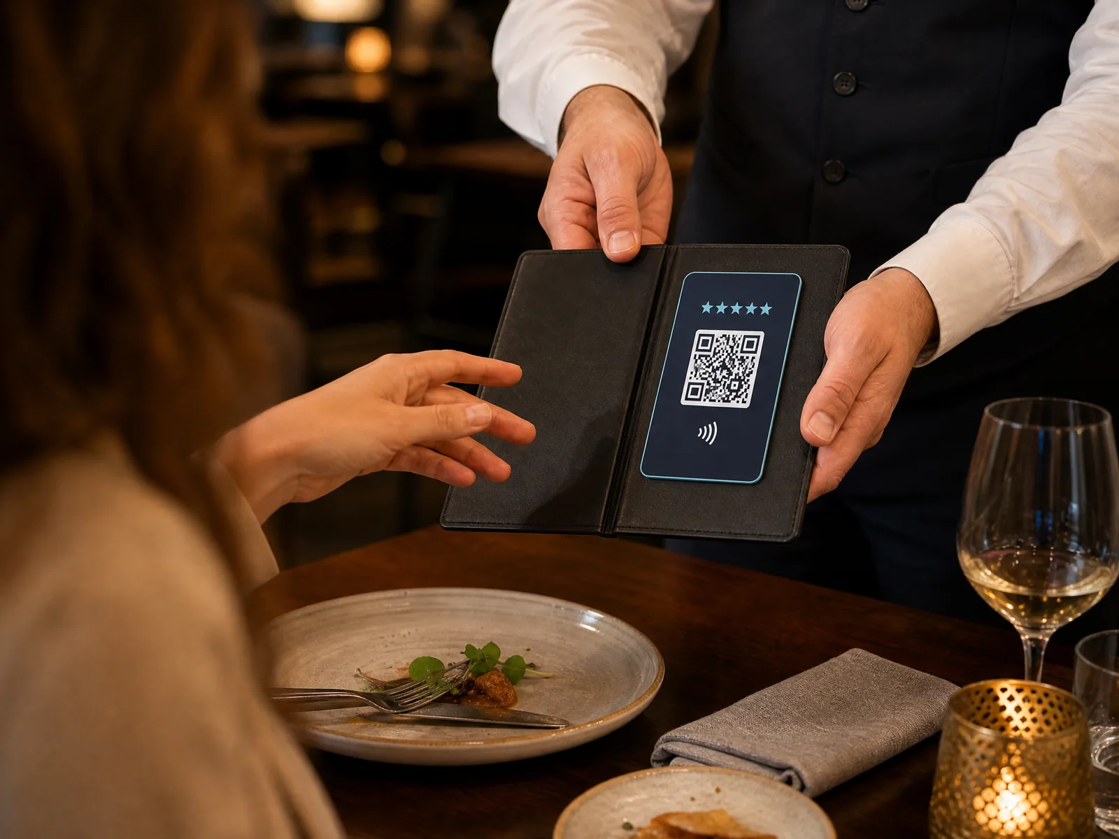 NFC- und QR-Bewertungskarte für Gastro & Hotellerie