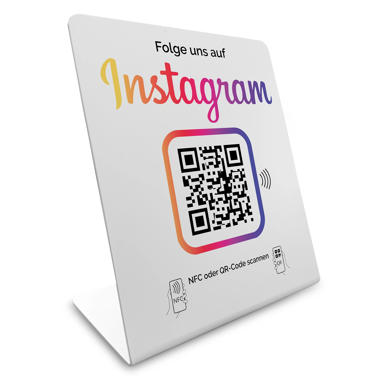 Instagram Booster Display mit NFC & QR-Code